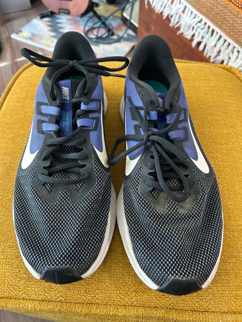 Nike Black White and Purple Women's Athletic Running Shoes